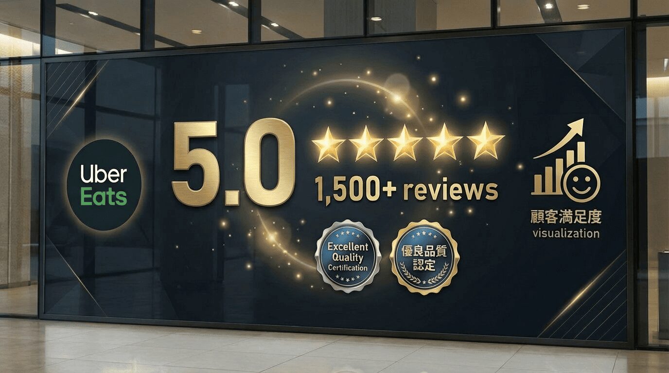 Uber Eats ★4.9 1500件超の評価